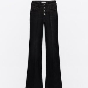 Black High-Waisted Flare Jeans